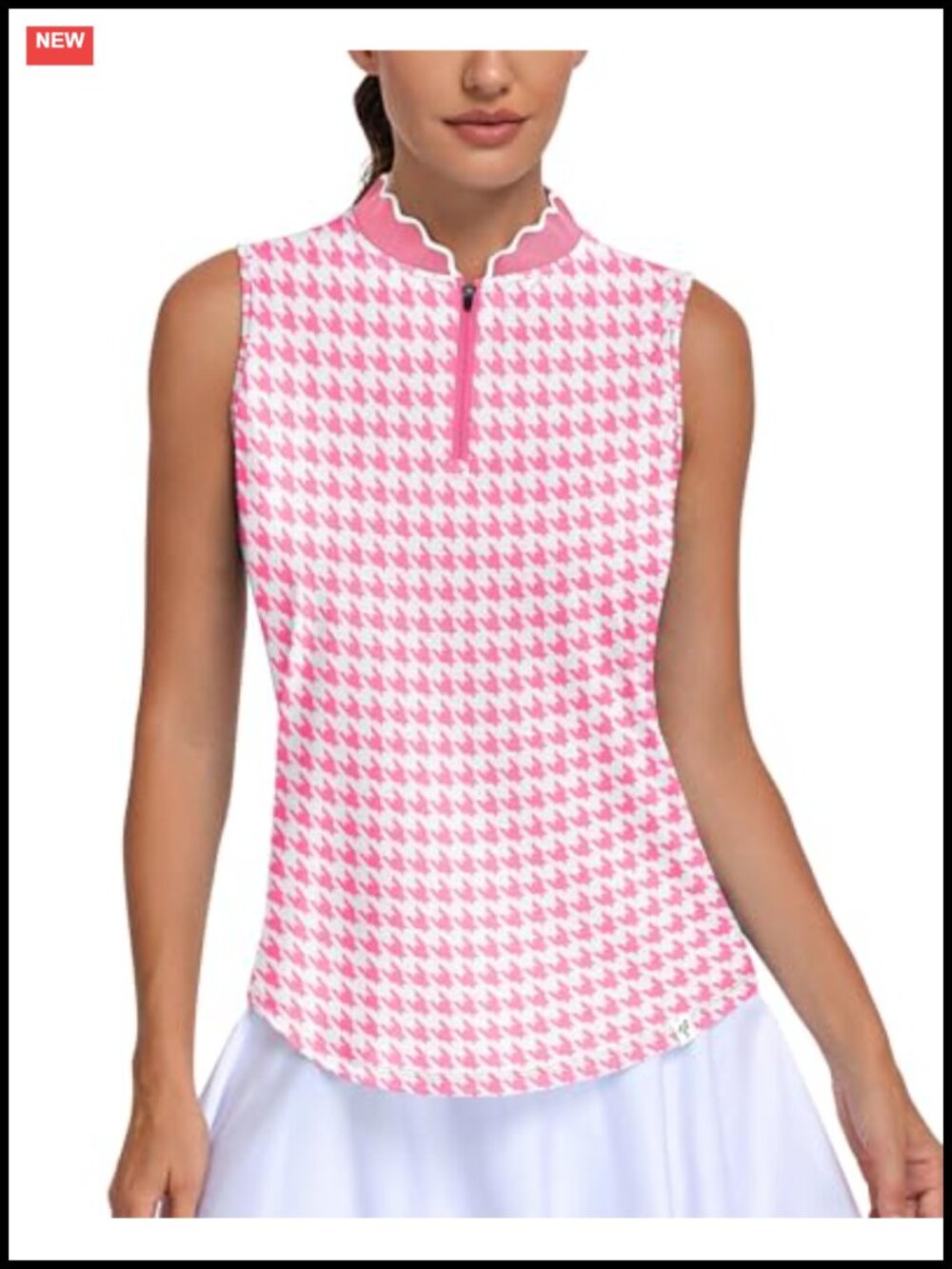 Women's Sleeveless Golf Polo Shirt Zip Up UPF 50+ Athletic Tank Top